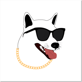 dog with sunglass Posters and Art